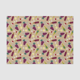 Papel De Seda Teste padrão do amante de vinho