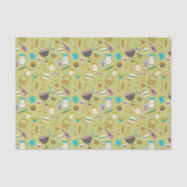 Papel De Seda Teste padrão do assado (Frente )