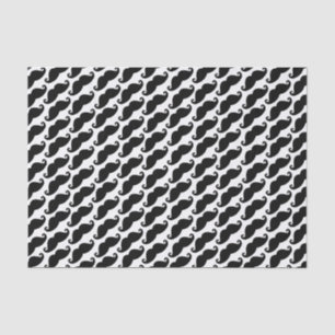 Papel De Seda Teste padrão do bigode branco e preto