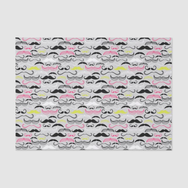 Papel De Seda Teste padrão do bigode, estilo retro (Frente )