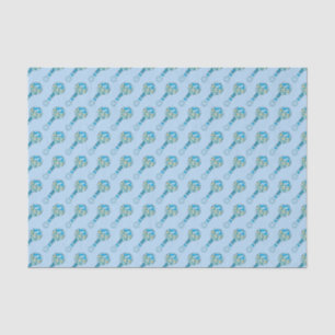 Papel De Seda Teste padrão do chocalho do bebê azul