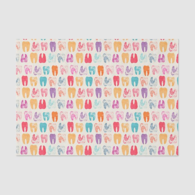 Papel De Seda Teste padrão do dente do Grunge (Frente )