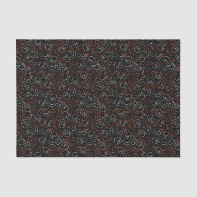 Papel De Seda Teste padrão do Dia das Bruxas (Frente )
