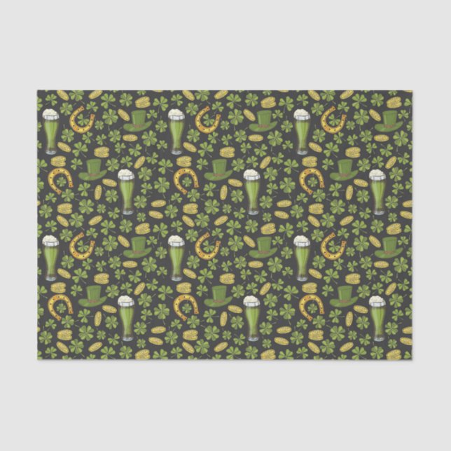 Papel De Seda Teste padrão do dia de St Patrick (Frente )