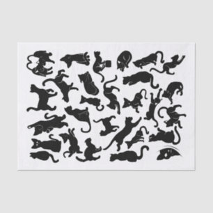 Papel De Seda Teste padrão do gato preto