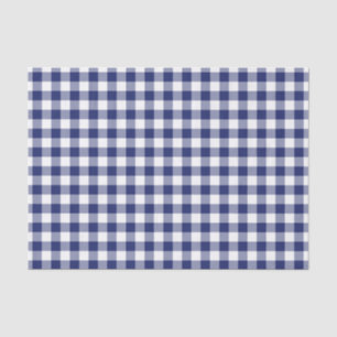 Papel De Seda Teste padrão do guingão dos azuis marinhos e do