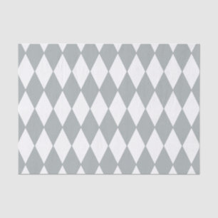 Papel De Seda Teste padrão do Harlequin do branco cinzento