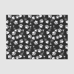 Papel De Seda teste padrão do impressão do gato do osso de