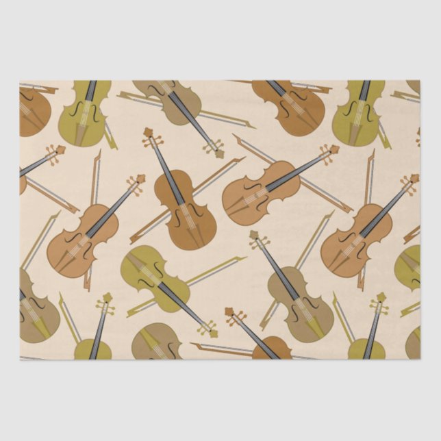 Papel De Seda Teste padrão do impressão do violino (Frente )