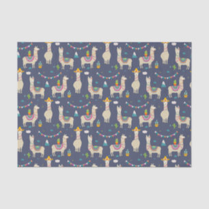 Papel De Seda Teste padrão do lama da celebração