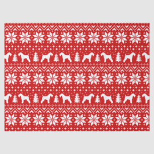 Papel De Seda Teste padrão do Natal das silhuetas de Terrier de