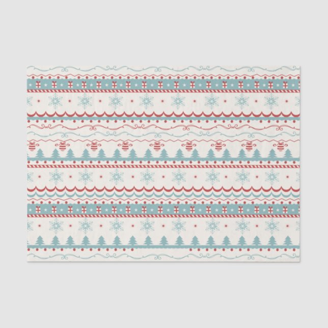 Papel De Seda Teste padrão do natal vintage (Frente )