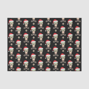 Papel De Seda teste padrão do papai noel do crânio do açúcar