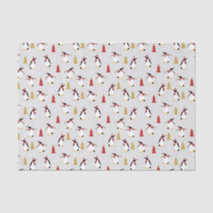 Papel De Seda Teste padrão do pinguim do feriado
