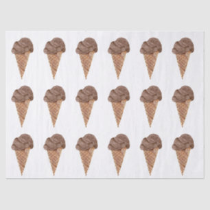 Papel De Seda Teste padrão do sorvete do chocolate da aguarela