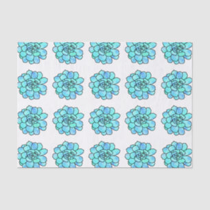Papel De Seda Teste padrão do Succulent do vitral da aguarela