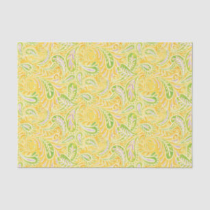 Papel De Seda Teste padrão do verde amarelo e do roxo de Paisle