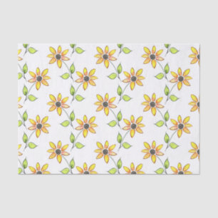 Papel De Seda Teste padrão dos girassóis da aguarela