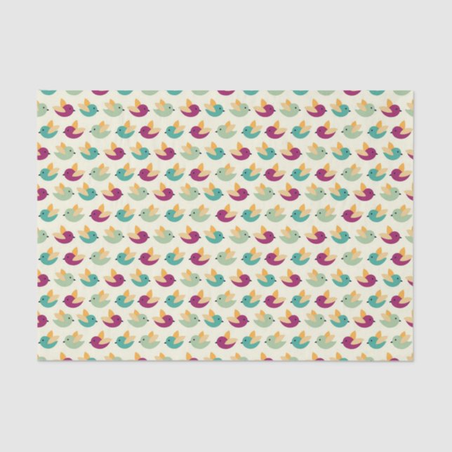 Papel De Seda Teste padrão dos pássaros (Frente )