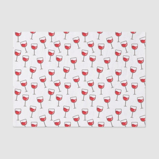 Papel De Seda Teste padrão dos vidros de vinho tinto no branco (Frente )