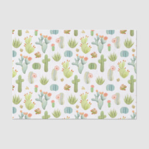 Papel De Seda Teste padrão ereto do cacto bonito