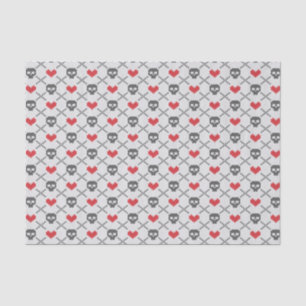 Papel De Seda Teste padrão feito malha com crânios