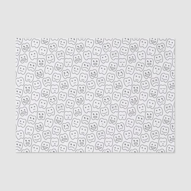 Papel De Seda Teste padrão feliz dos dentes (Frente )