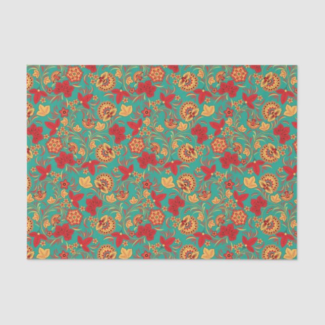 Papel De Seda Teste padrão floral 2 (Frente )