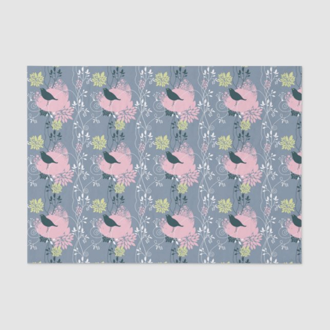 Papel De Seda Teste padrão floral 9 (Frente )