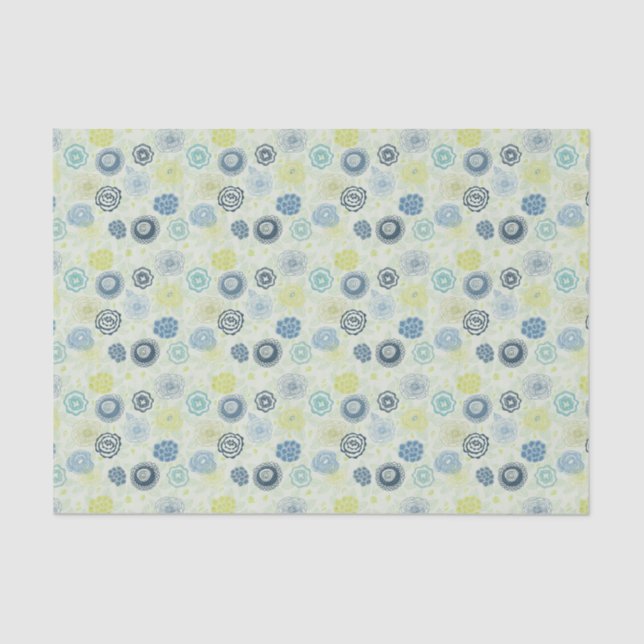 Papel De Seda Teste padrão floral à moda com flores bonitos (Frente )