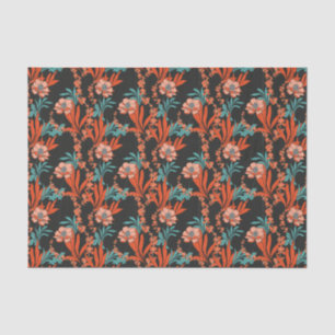 Papel De Seda Teste padrão floral abstrato da laranja