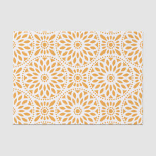 Papel De Seda Teste padrão floral amarelo alaranjado