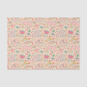 Papel De Seda Teste padrão floral brilhante