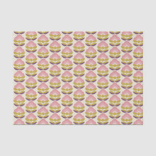 Papel De Seda Teste padrão floral cor-de-rosa & roxo retro