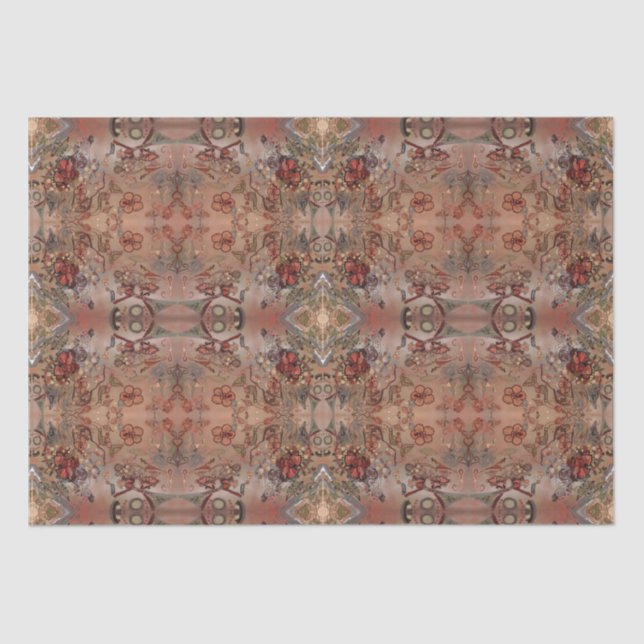 Papel De Seda Teste padrão floral da colagem do art deco de (Frente )