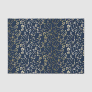 Papel De Seda Teste padrão floral da folha da hera dos azuis