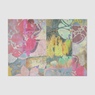 Papel De Seda Teste padrão floral do grunge da arte