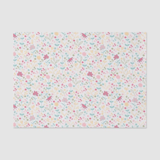 Papel De Seda Teste padrão floral do primavera delicado (Frente )