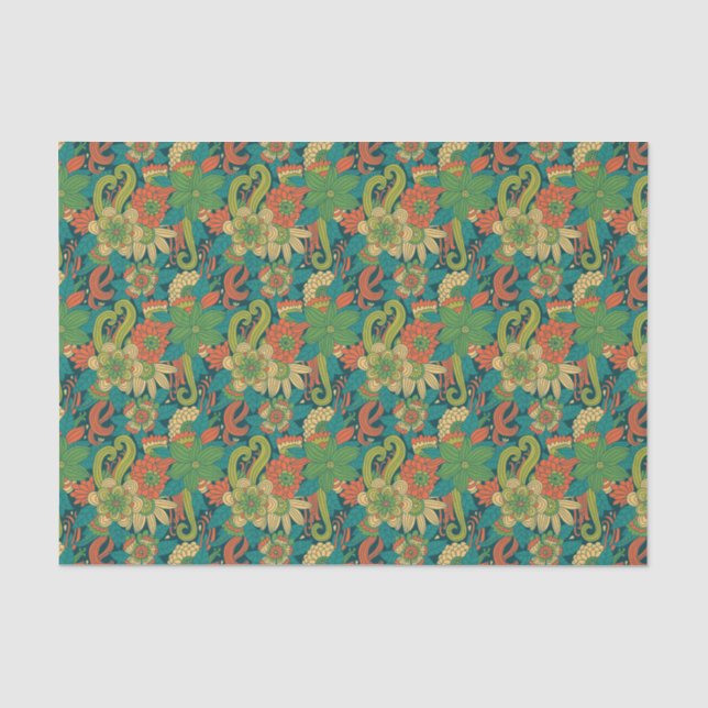 Papel De Seda Teste padrão floral do verão (Frente )