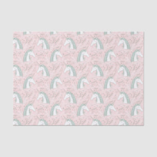 Papel De Seda Teste padrão floral doce do unicórnio