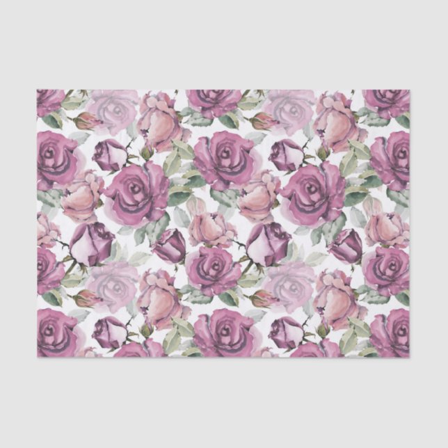 Papel De Seda Teste padrão floral dos rosas boémios do rosa do (Frente )
