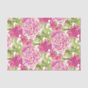 Papel De Seda Teste padrão floral dos rosas cor-de-rosa