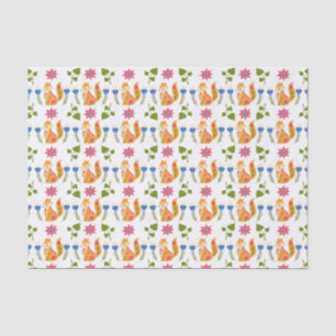 Papel De Seda Teste padrão floral Foxy Pastel bonito