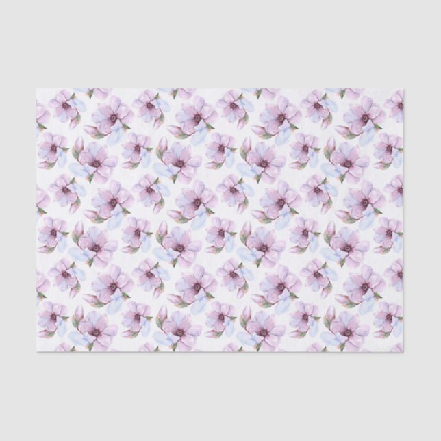 Papel De Seda Teste padrão floral romântico (Frente )