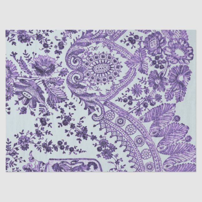 Papel De Seda Teste padrão floral roxo do laço (Frente )