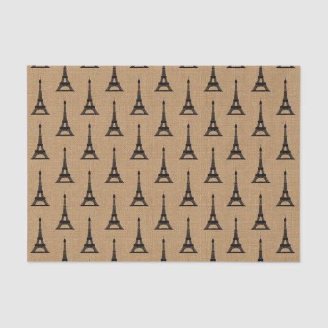 Papel De Seda Teste padrão francês rústico da torre Eiffel de (Frente )