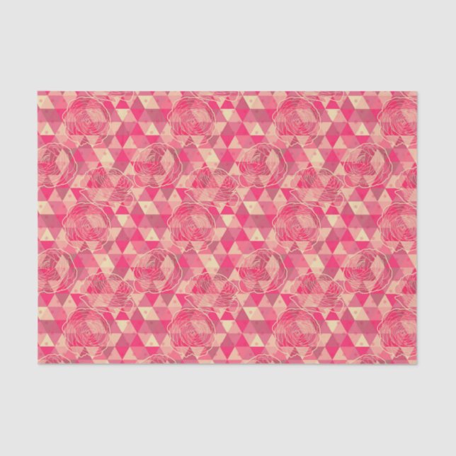 Papel De Seda Teste padrão geométrico da flor (Frente )