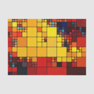 Papel De Seda Teste padrão geométrico do arco-íris vibrante