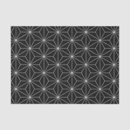 Papel De Seda Teste padrão geométrico elegante - prata & Preto