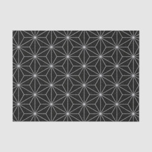 Papel De Seda Teste padrão geométrico elegante - prata & Preto
